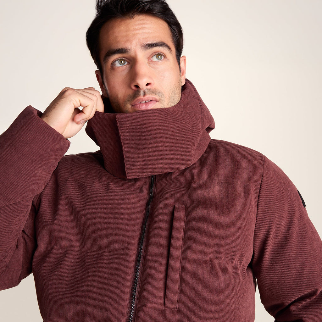 Buckley Mens Corduroy Padded Coat - Chestnut Brown - Image 6