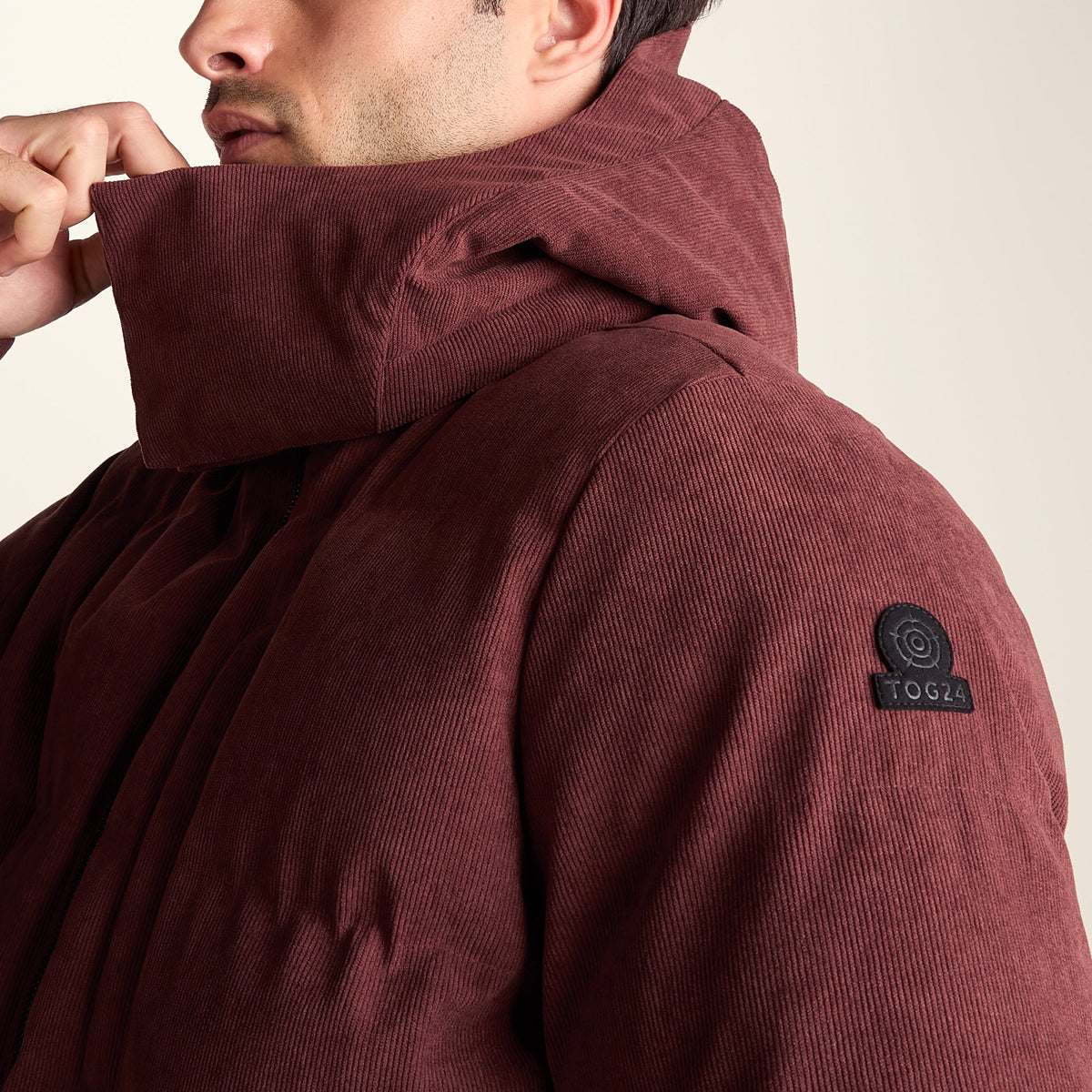 Buckley Mens Corduroy Padded Coat - Chestnut Brown - Image 7