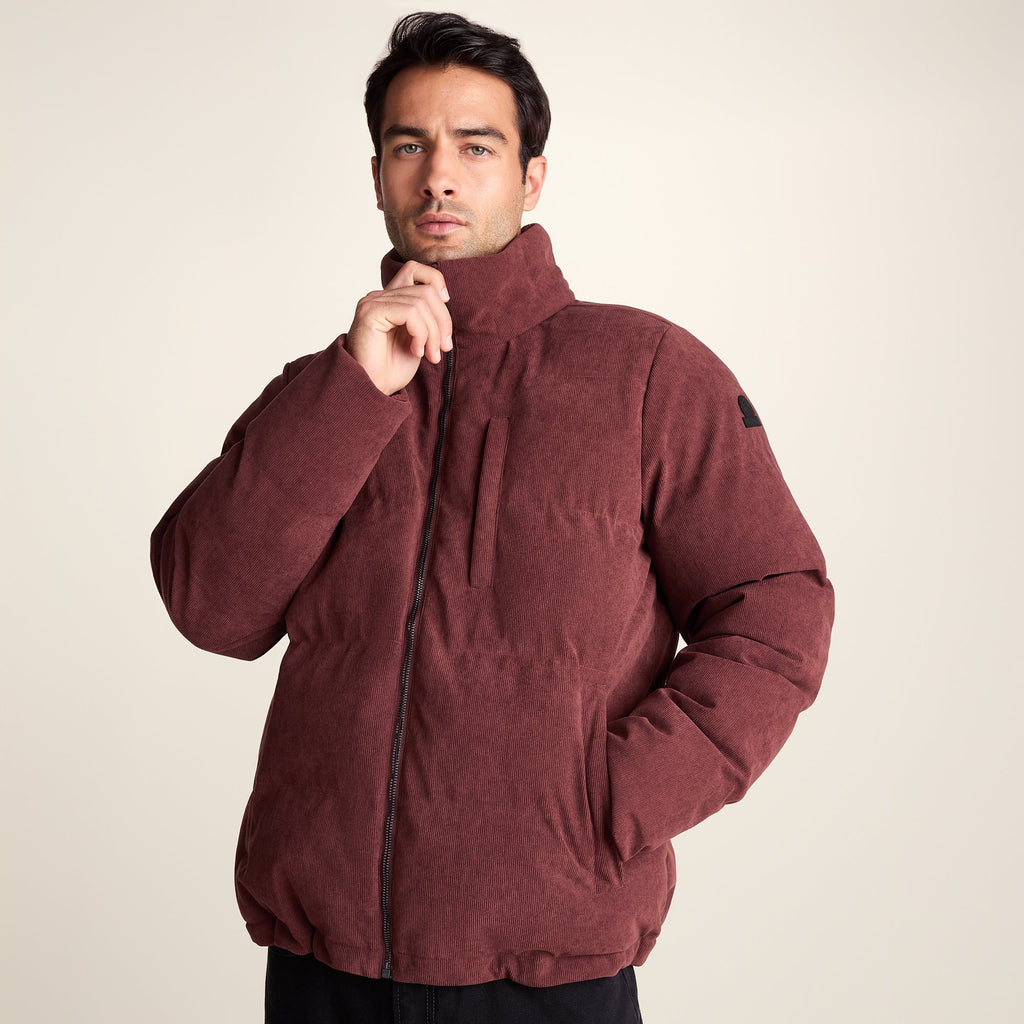 Buckley Mens Corduroy Padded Coat - Chestnut Brown - Image 9
