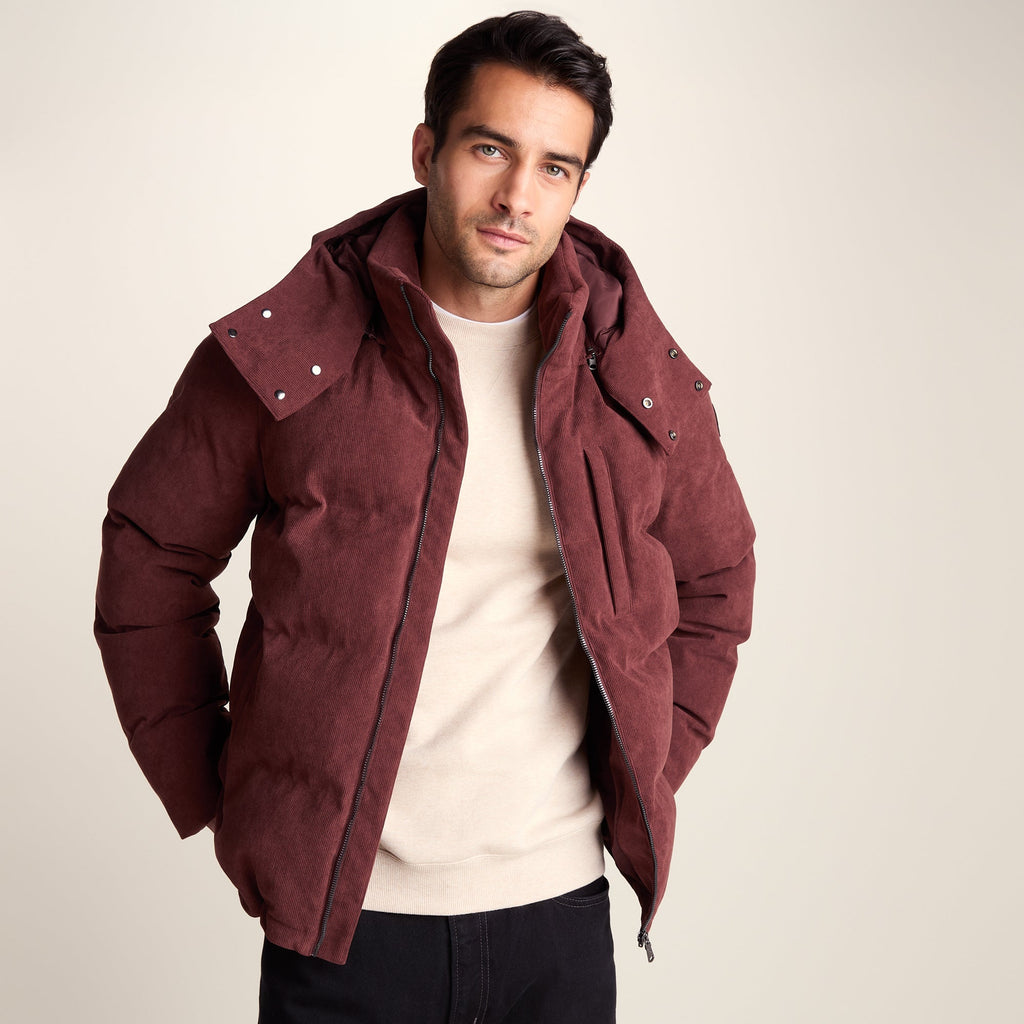 Buckley Mens Corduroy Padded Coat - Chestnut Brown - Image 8