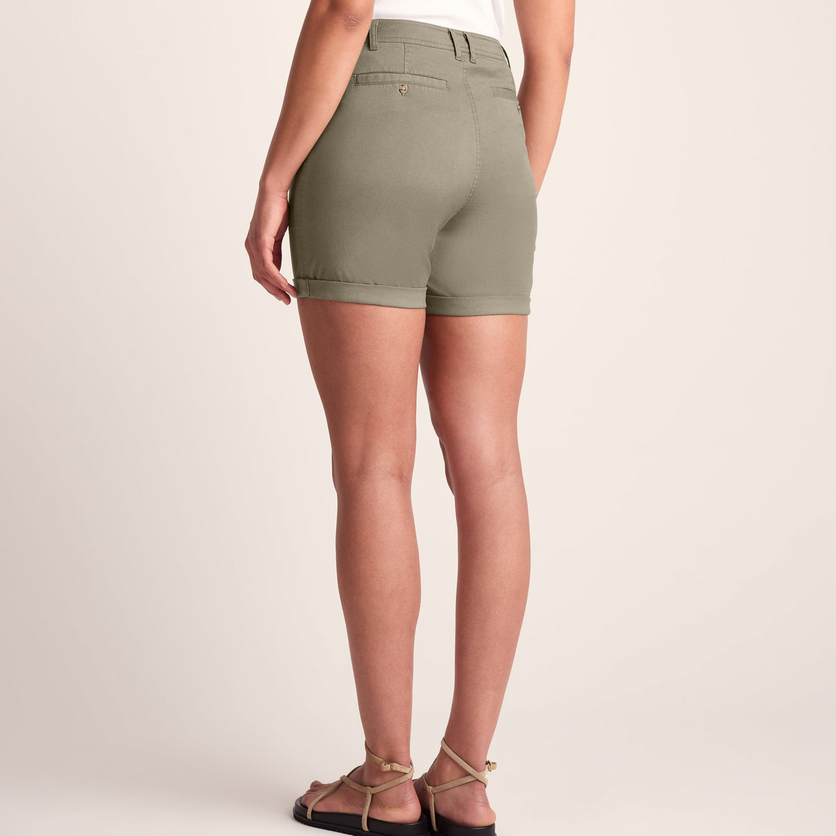 Canvey Womens Chino Shorts - Sage Green - Image 3
