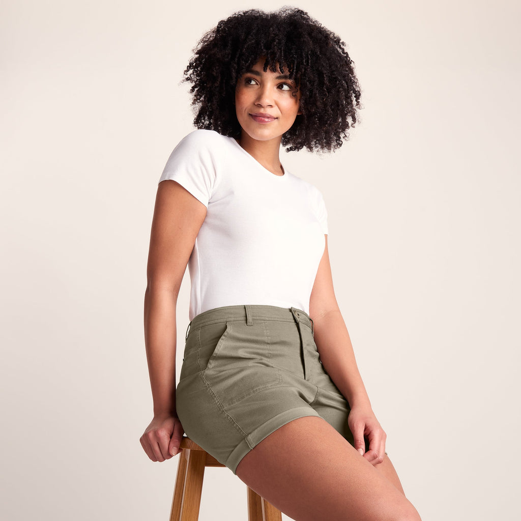 Canvey Womens Chino Shorts - Sage Green - Image 4
