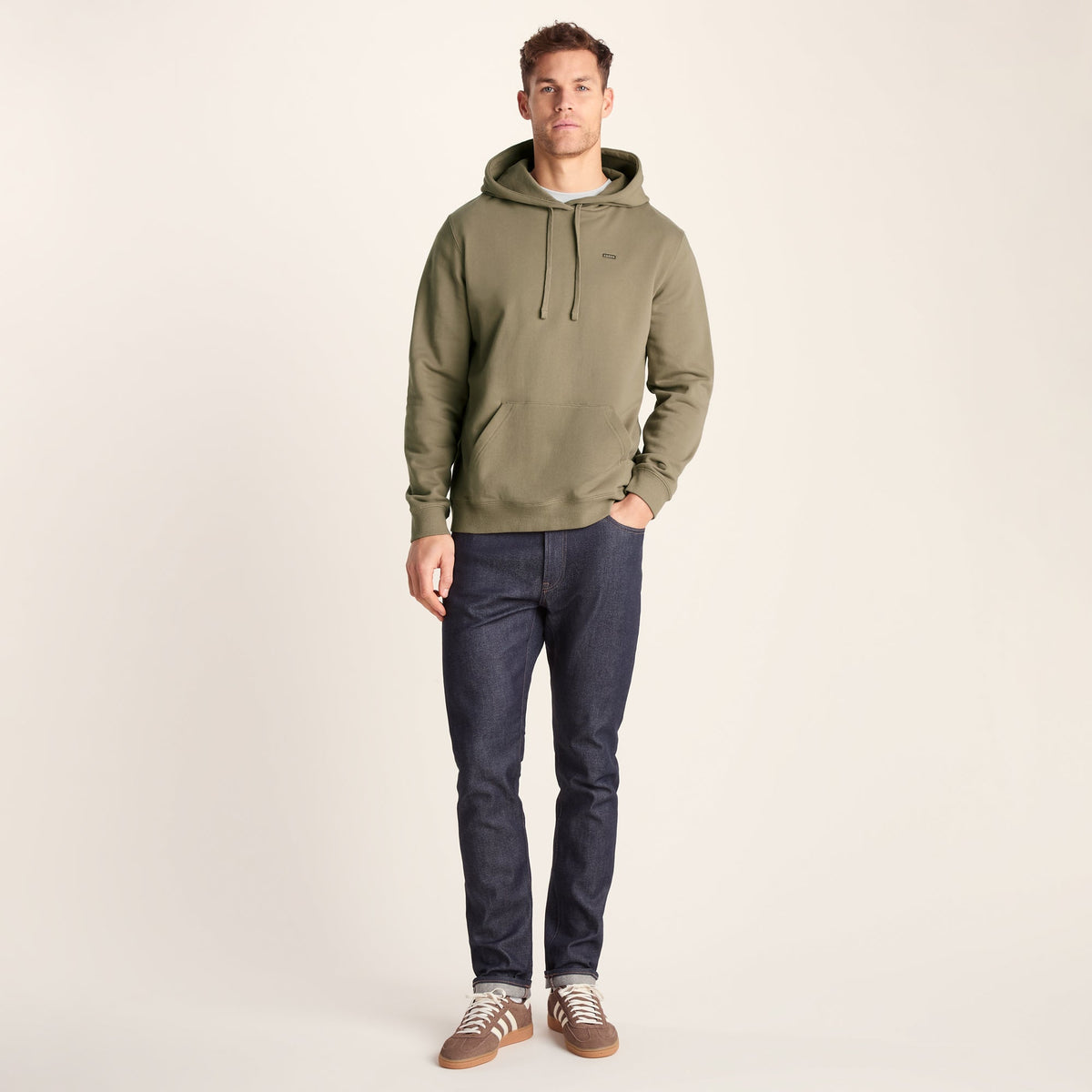 Carlton Mens Oversized Heavyweight 100% Cotton Hoody - Mushroom - Image 3
