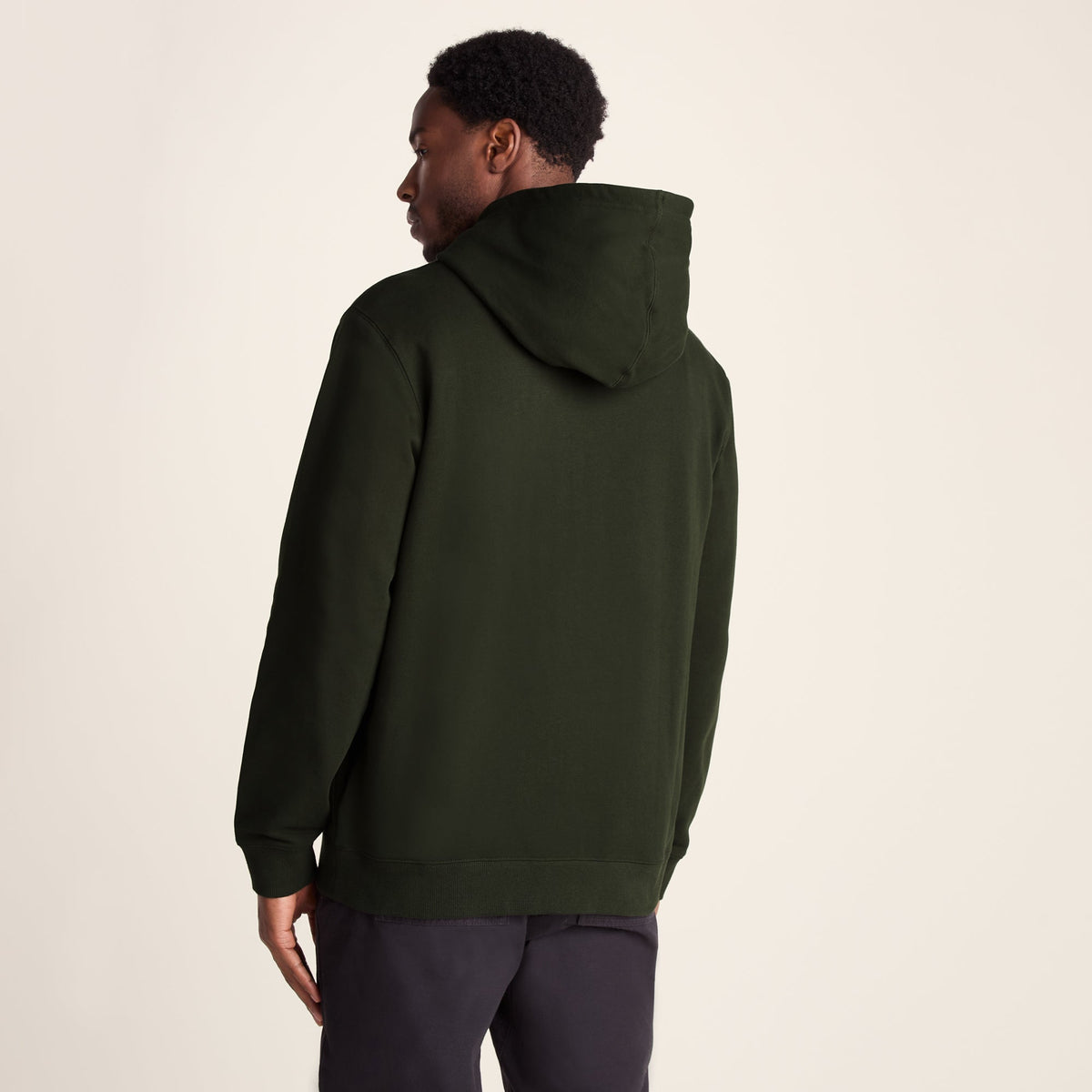 Carlton Mens Oversized Heavyweight 100% Cotton Hoody - Dark Olive Green - Image 3