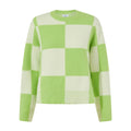 Celeste Womens Checkerboard Chunky Knit Jumper - Lemon Lime - Image 10