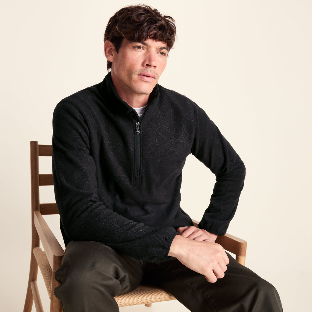 Charlton Mens Printed Midweight Microfleece Half Zip - Terrain Print - Image 4