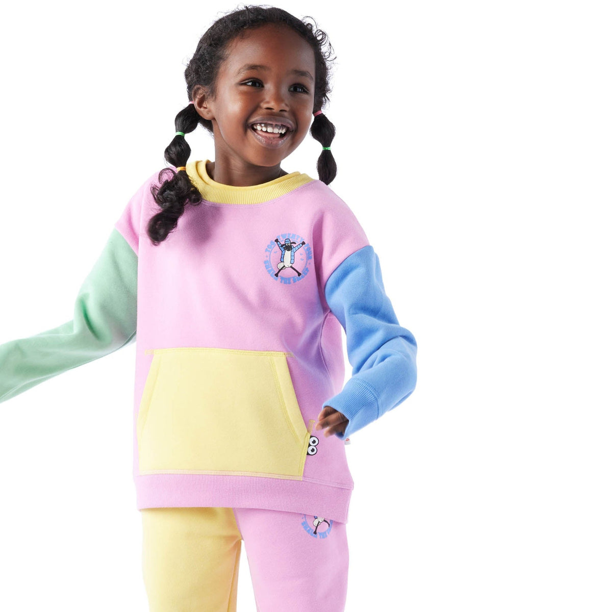 Cheviot Kids Shaun the Sheep Sweat - Piglet Pink