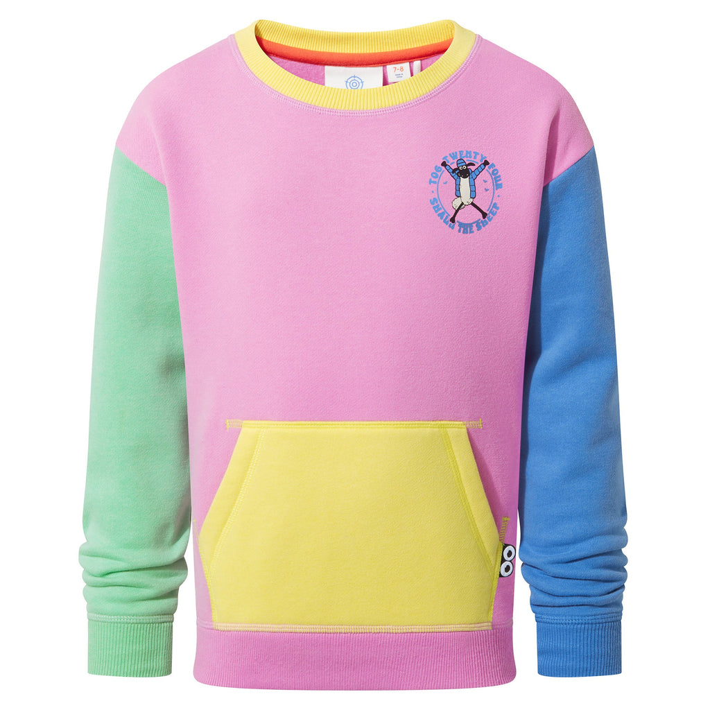 Cheviot Kids Shaun the Sheep Sweat - Piglet Pink - Image 6