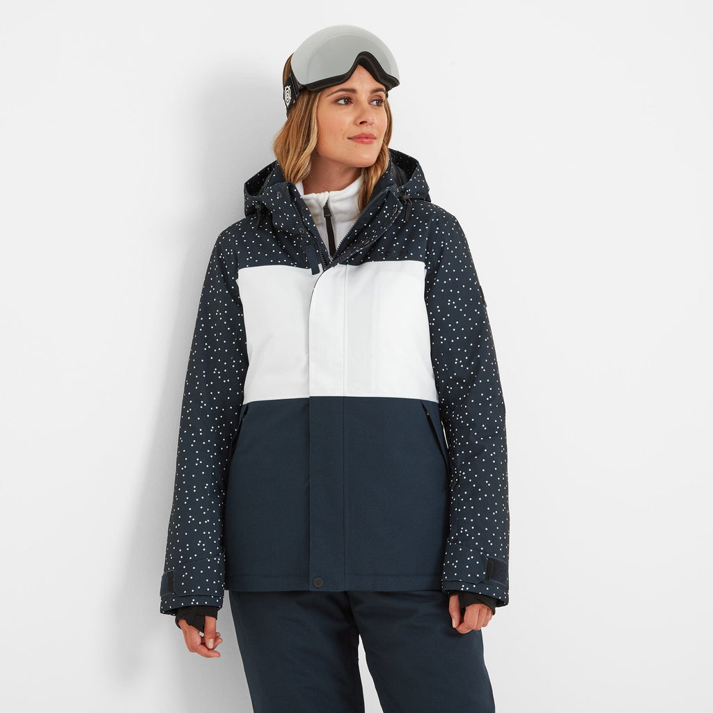 Cinder Womens Ski Jacket - Dark Indigo Confetti Print/Dark Indigo - Image 11