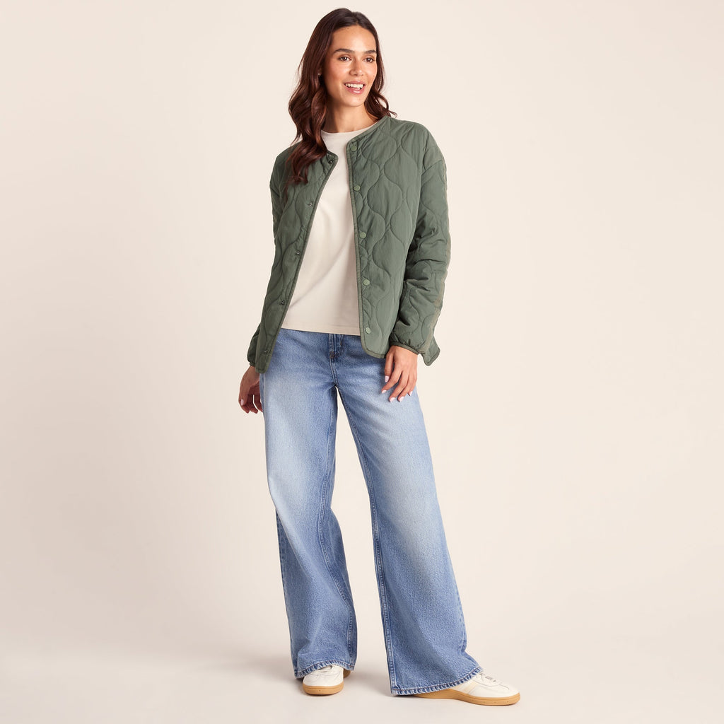 Cleadon Womens Relaxed Fit Shower Resistant Lightweight Insulated Jacket - Pale Khaki - Image 3