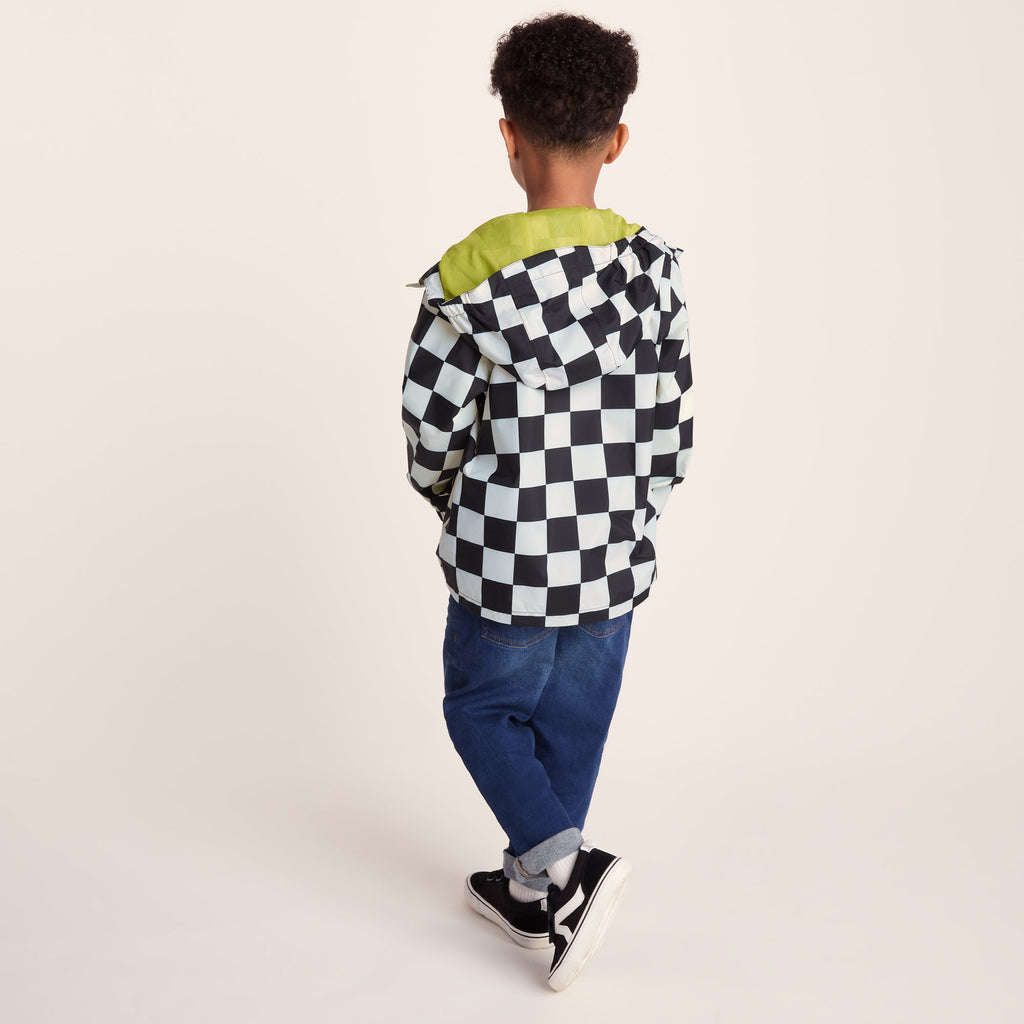Cohampshire Kids Shaun the Sheep Waterproof Jacket - Black White Checkerboard - Image 3