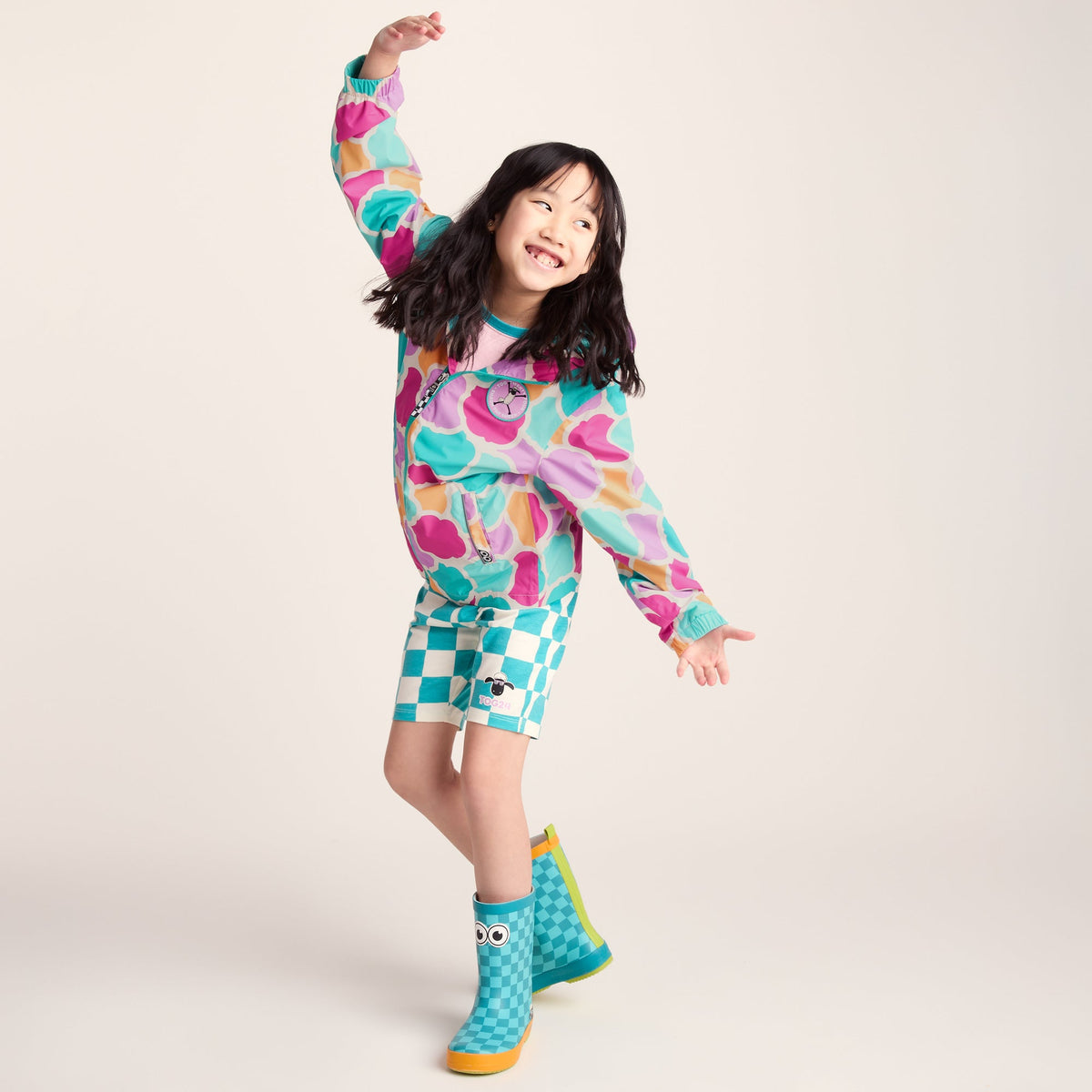 Cohampshire Kids Shaun the Sheep Waterproof Jacket - Pink Cloud Print - Image 6