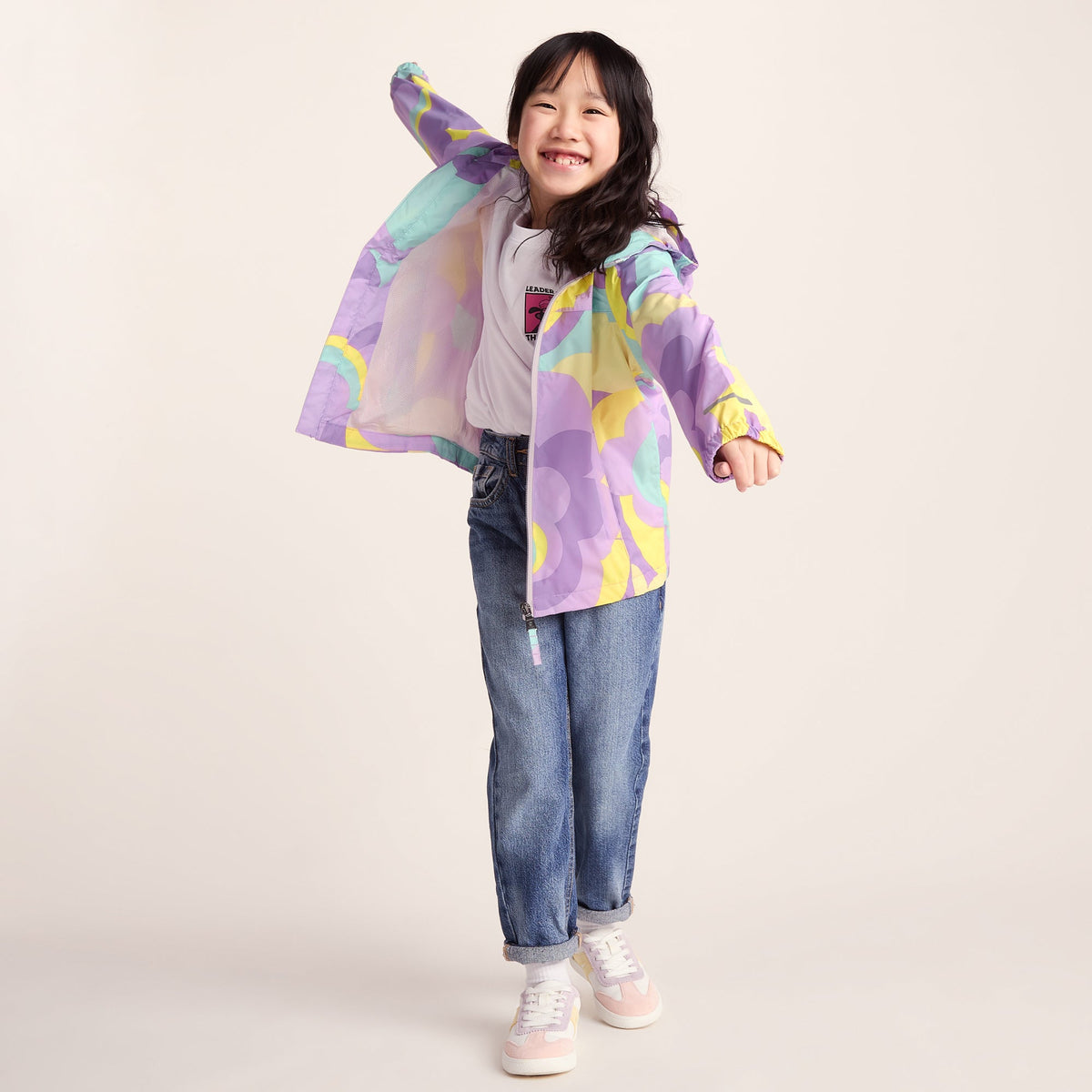 Copley Kids Waterproof Jacket - Lilac Cloud Print - Image 2