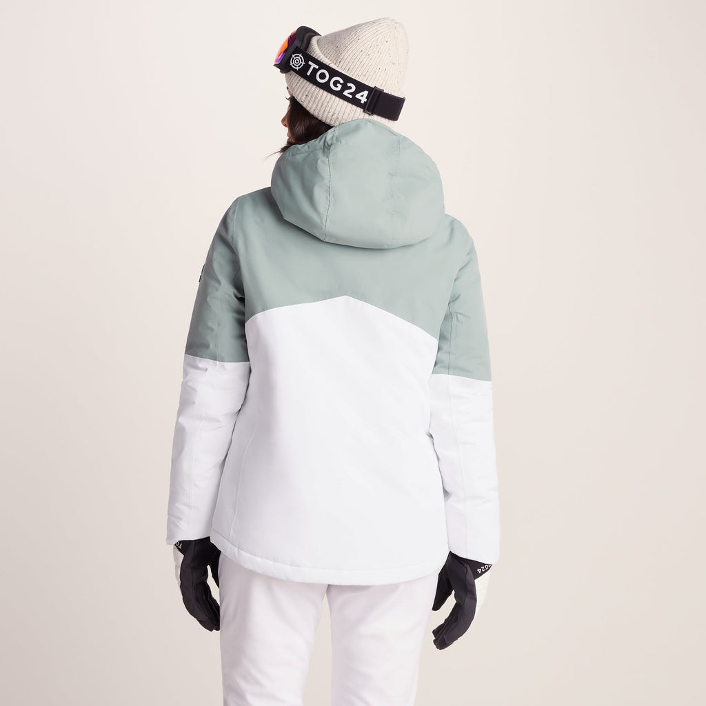 Corvara Womens Waterproof Insulated Ski Jacket - Mist Grey/Optic White - Image 5