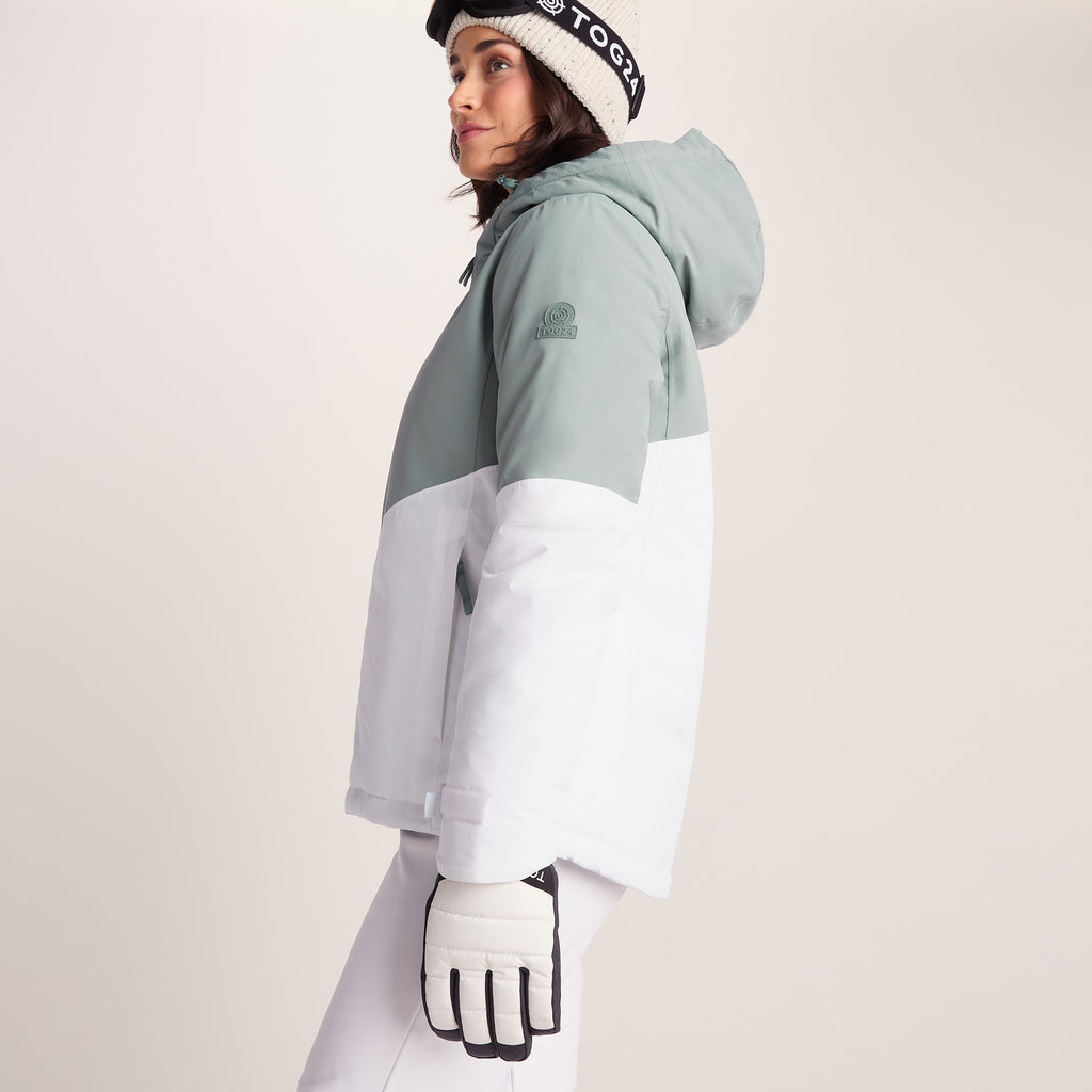 Corvara Womens Waterproof Insulated Ski Jacket - Mist Grey/Optic White - Image 4