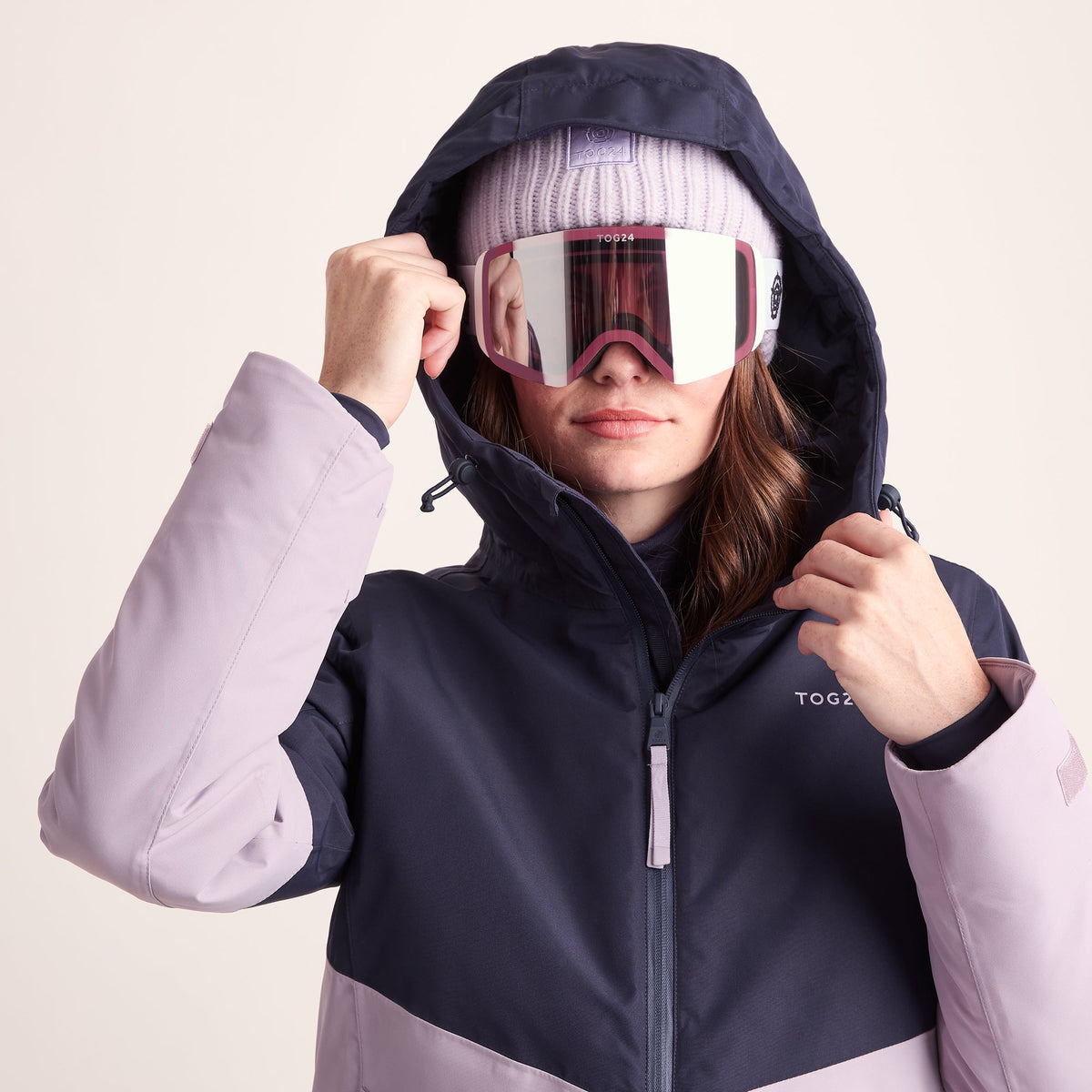 Corvara Womens Waterproof Insulated Ski Jacket - Oxford Blue/Lavender Grey - Image 13