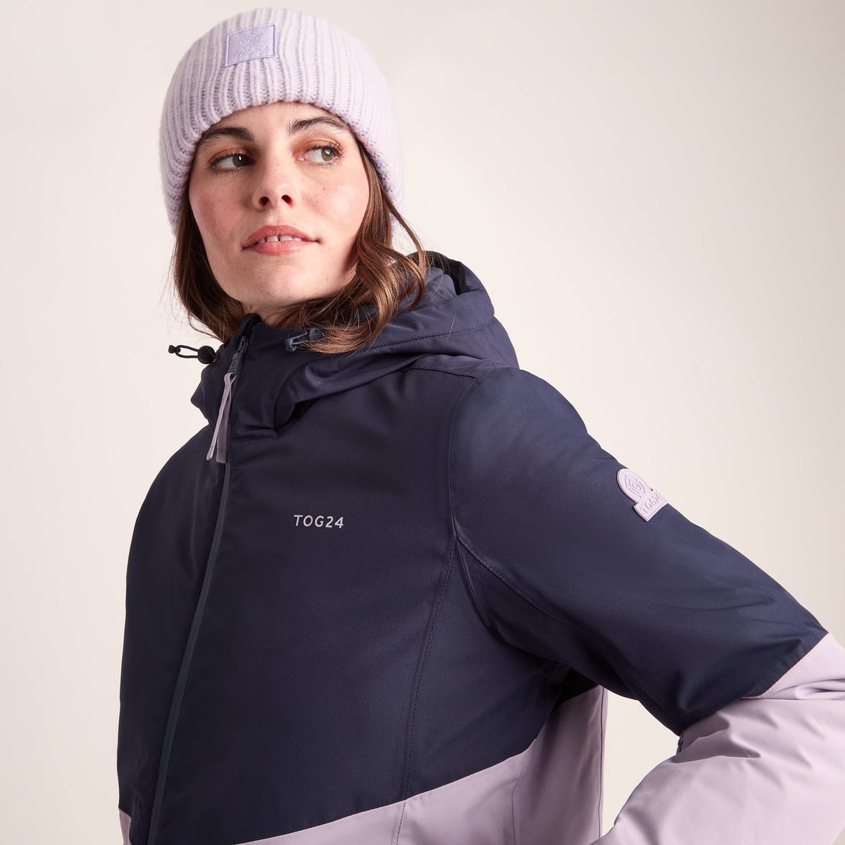 Corvara Womens Waterproof Insulated Ski Jacket - Oxford Blue/Lavender Grey - Image 9