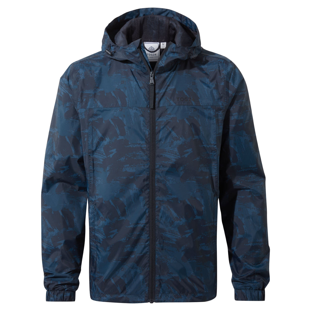Craven Mens Waterproof Packaway Jacket - Dk Indigo Brushstroke Print - Image 9