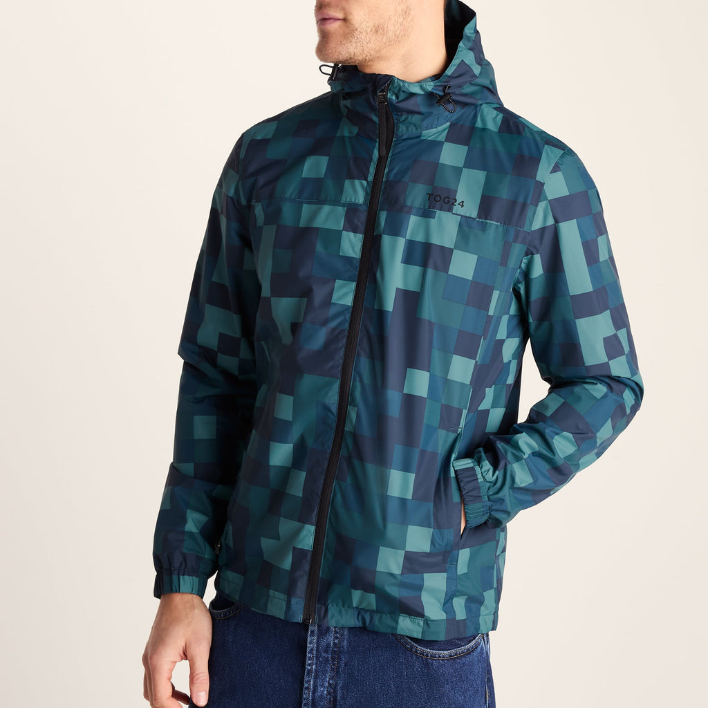 Craven Mens Waterproof Packaway Jacket - Blue Pixel - Image 8