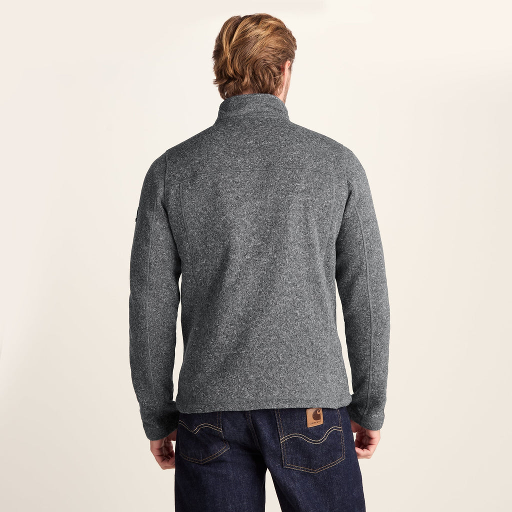 Cresswell Mens Knitlook Fleece Jacket - Dark Grey Marl - Image 3