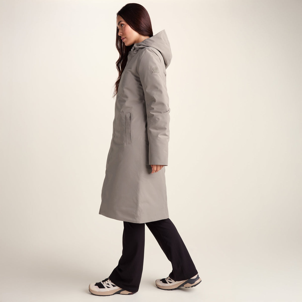 Dalton Womens Longline Waterproof Insulated Coat - Dark Taupe - Image 6