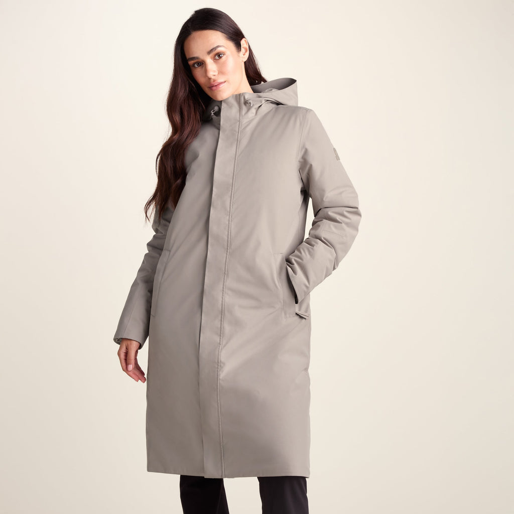Dalton Womens Longline Waterproof Insulated Coat - Dark Taupe - Image 9