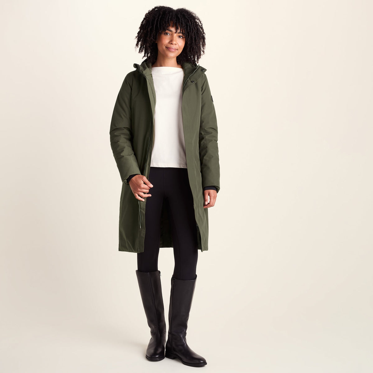 Dalton Womens Longline Waterproof Insulated Coat - Khaki - Image 2