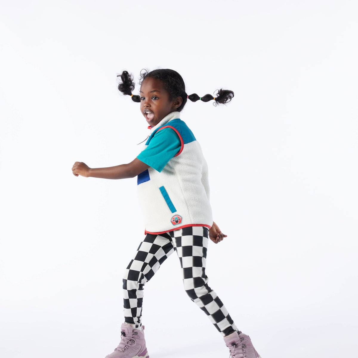 Damara Kids Shaun the Sheep Sherpa Gilet - Woolly/Ocean Blue - Image 2