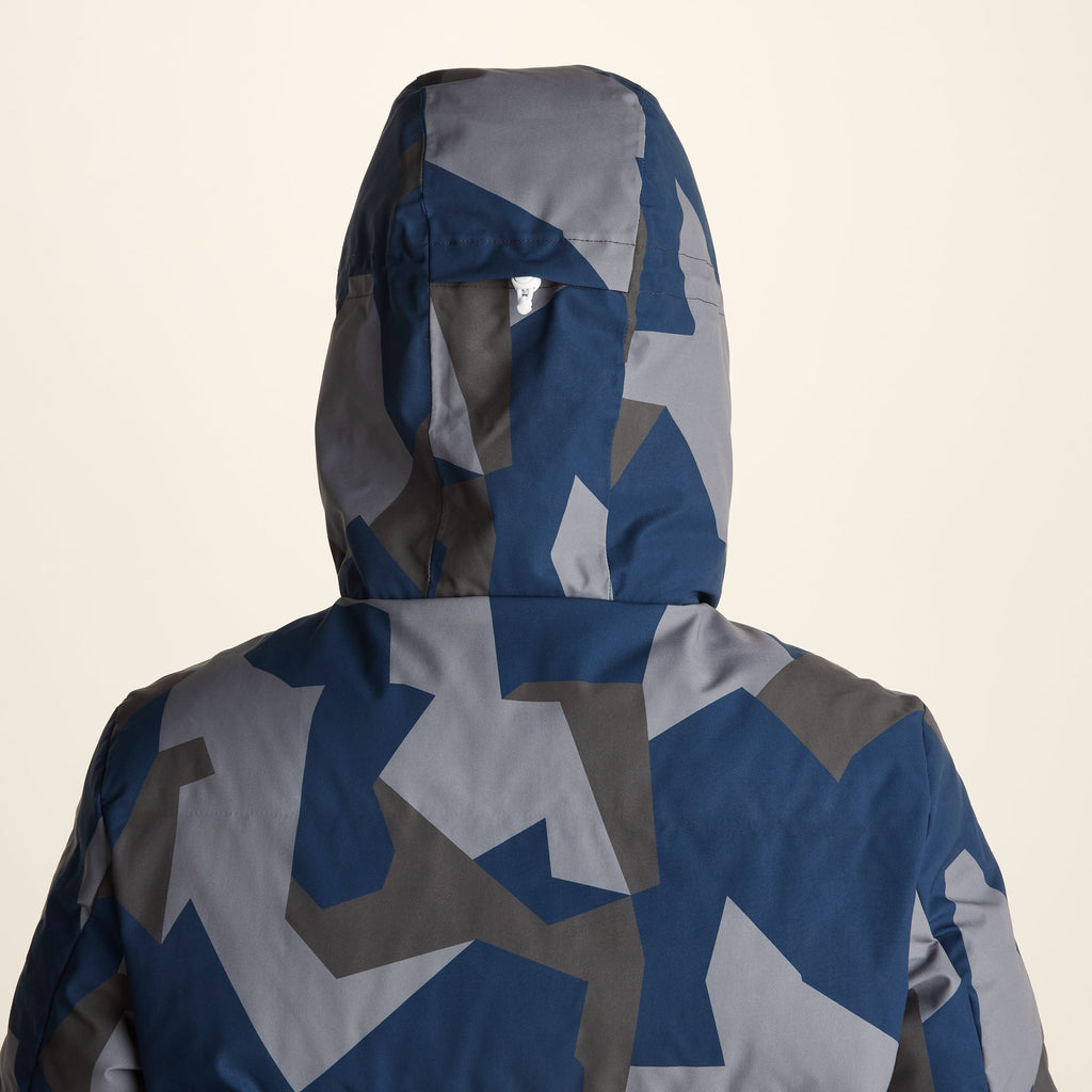 Davos Mens Shower Resistant Insulated Ski Jacket - Blue Geo Camo Print - Image 14