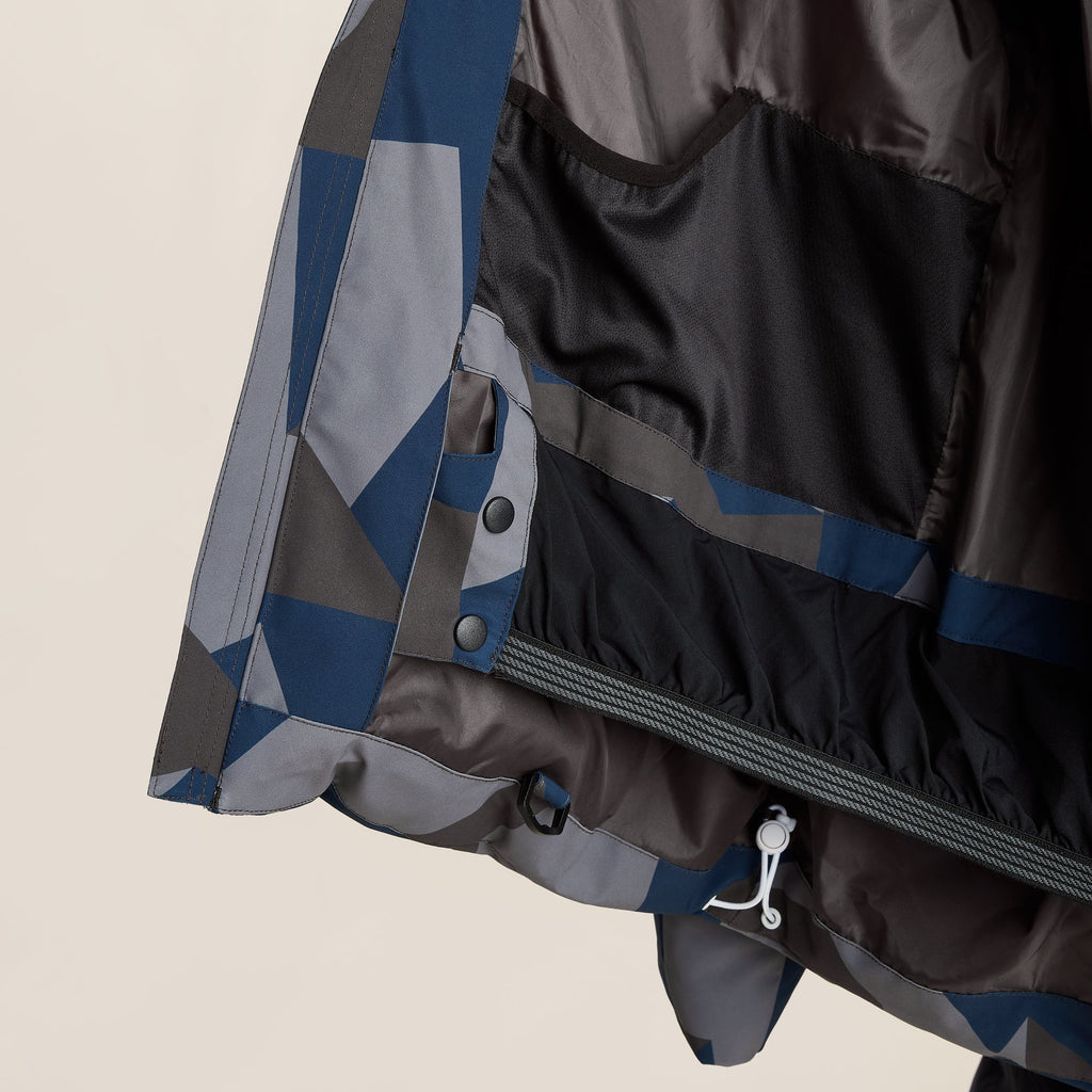 Davos Mens Shower Resistant Insulated Ski Jacket - Blue Geo Camo Print - Image 17