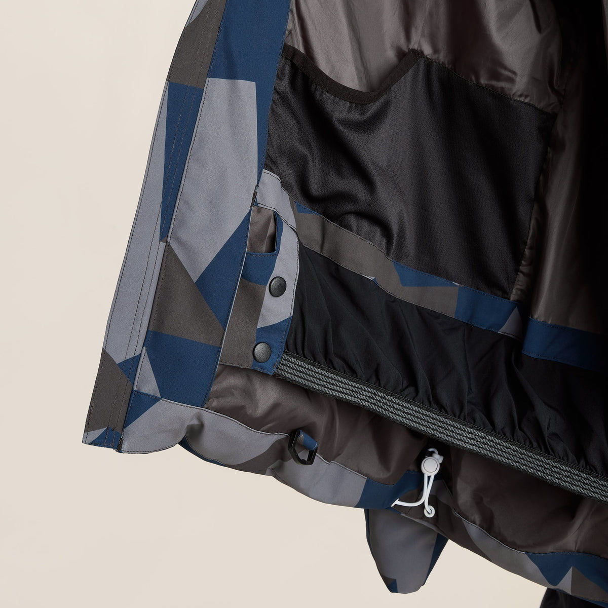 Davos Mens Shower Resistant Insulated Ski Jacket - Blue Geo Camo Print - Image 17