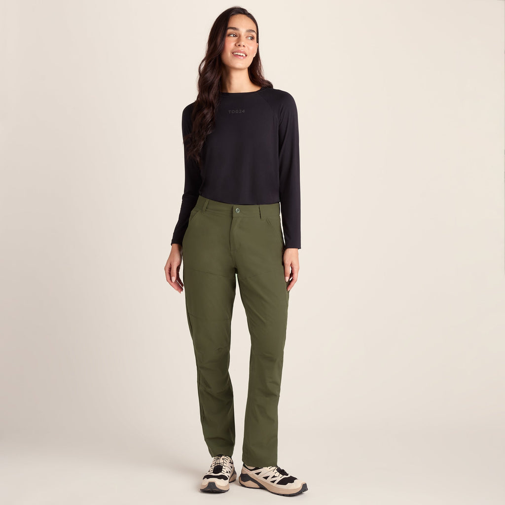 Denver Womens Walking Trousers Short - Khaki - Image 2