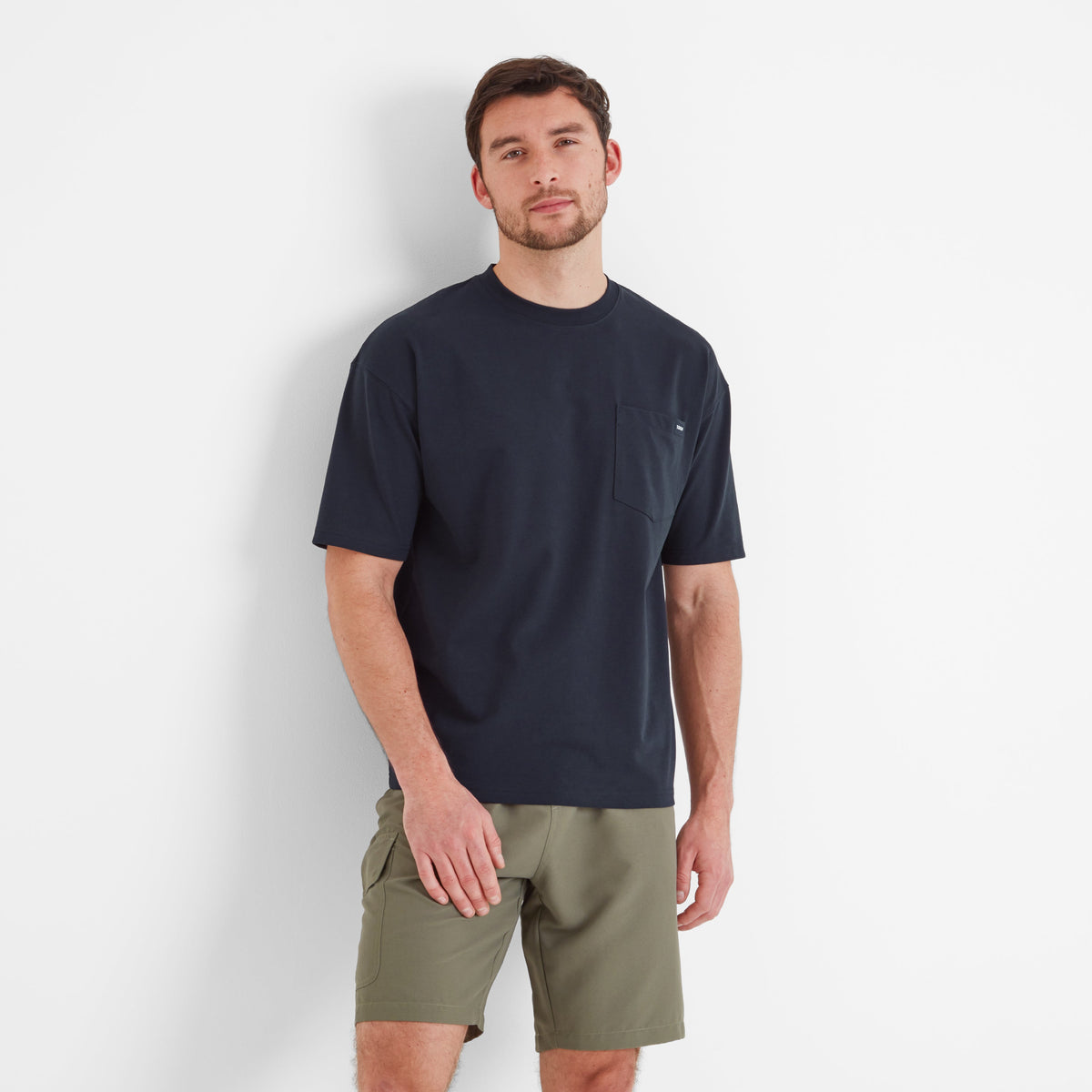 Denva Mens Oversized Premium Heavyweight Jersey T-Shirt - Dark Indigo - Image 2
