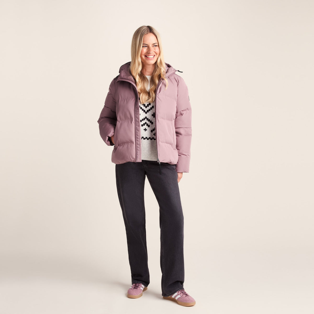Dina Womens Shower Resistant Insulated Jacket - Mauve - Image 5