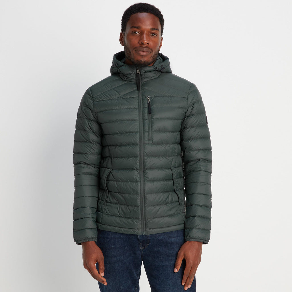 Drax Mens Hooded Down Jacket - Pine Green - Image 3