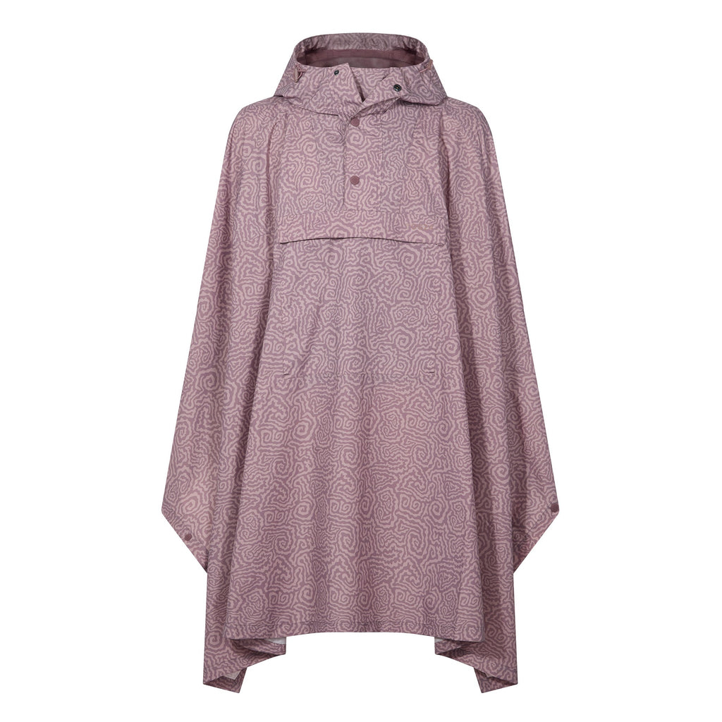 Drench Unisex Waterproof Poncho - Dusky Pink Wiggle Print - Image 11