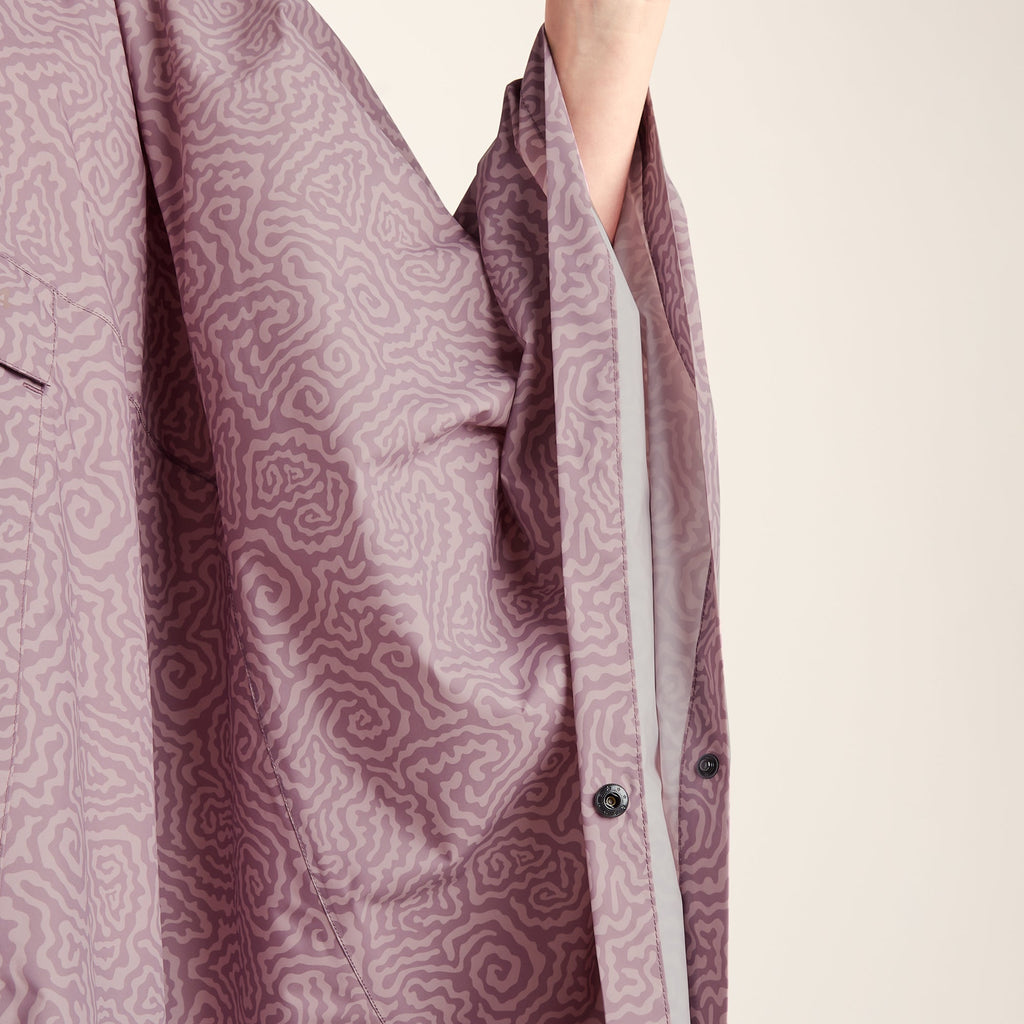Drench Unisex Waterproof Poncho - Dusky Pink Wiggle Print - Image 7