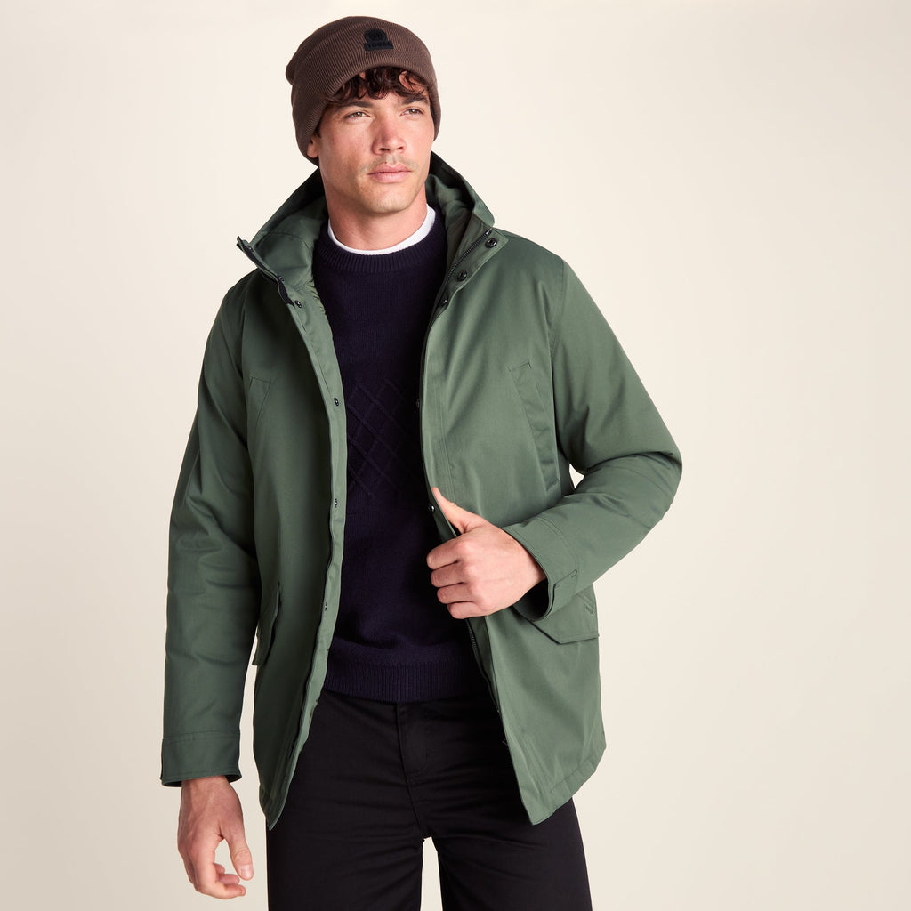 Dunnigan Mens Lightweight Padded Waterproof Parka - Forage Green