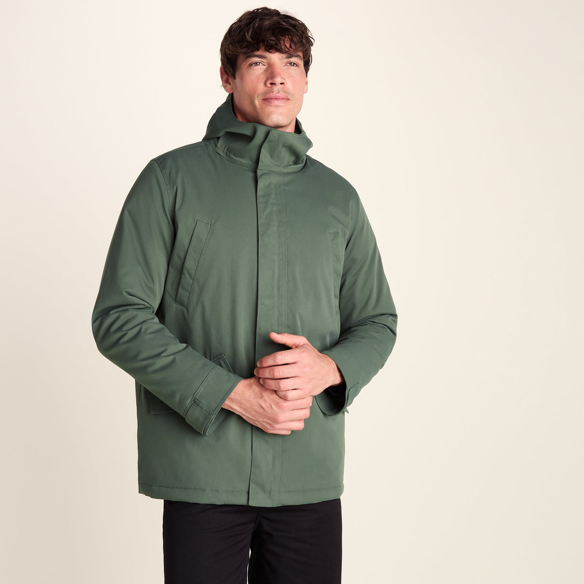 Dunnigan Mens Lightweight Padded Waterproof Parka - Forage Green - Image 8