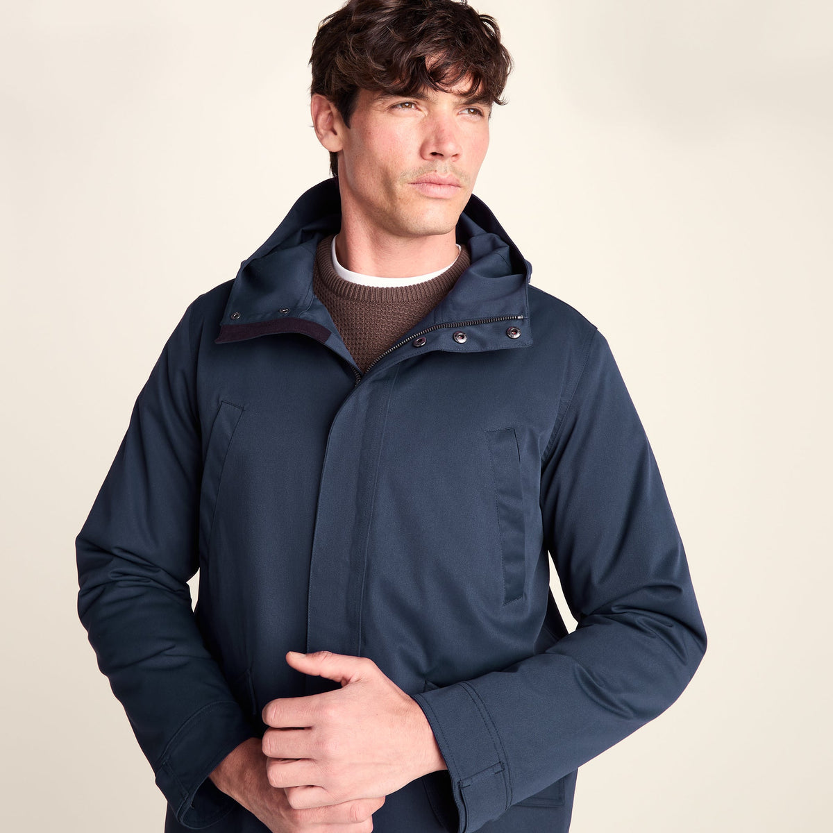 Dunnigan Mens Lightweight Padded Waterproof Parka - Deepest Blue - Image 5