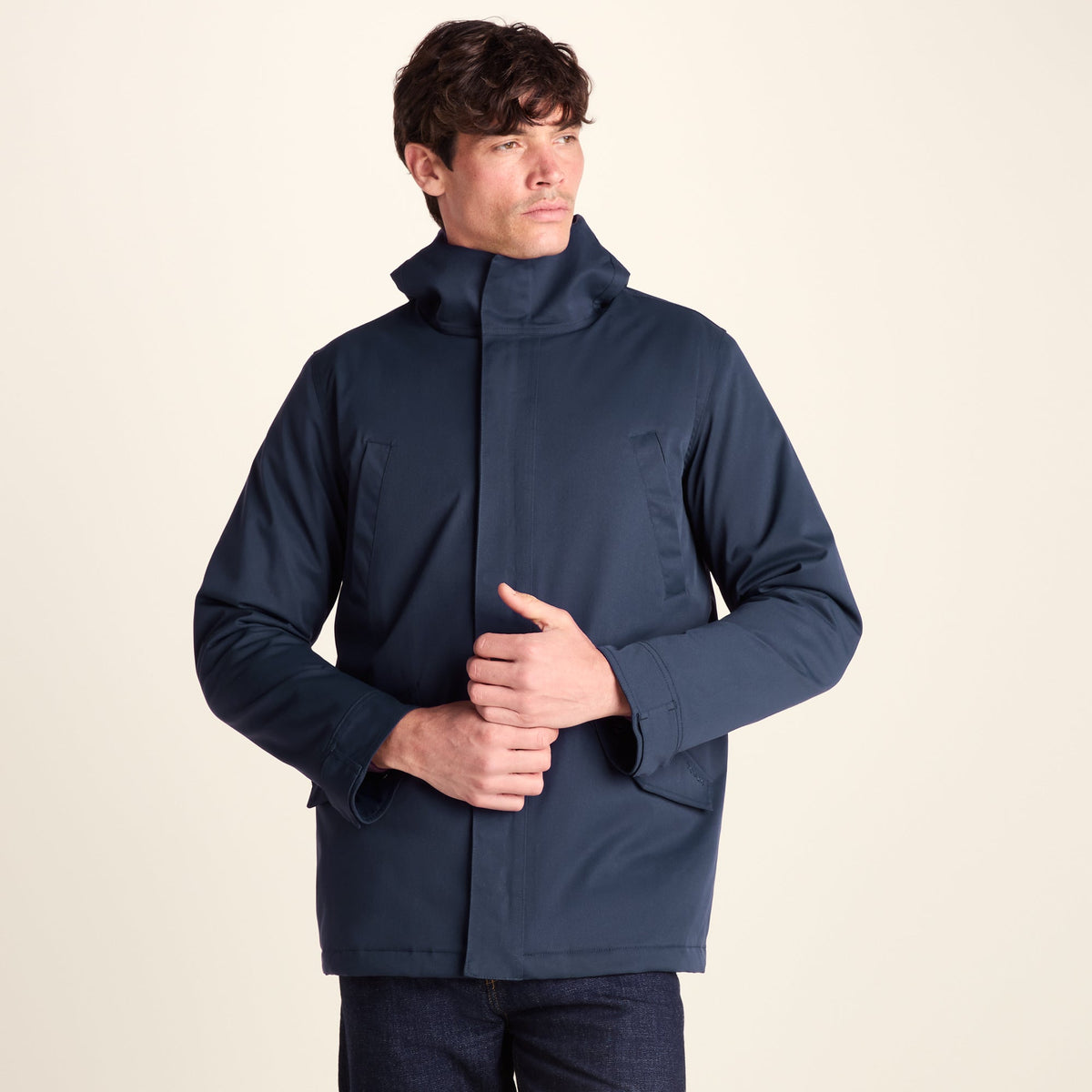 Dunnigan Mens Lightweight Padded Waterproof Parka - Deepest Blue - Image 7