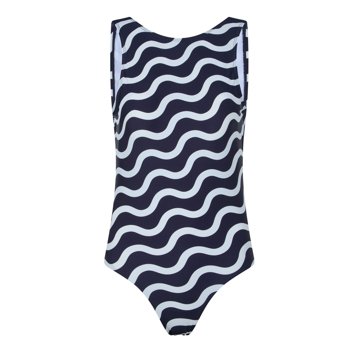 Elaini Womens One Piece Swimsuit - Oxford Blue Wave Print - Image 7