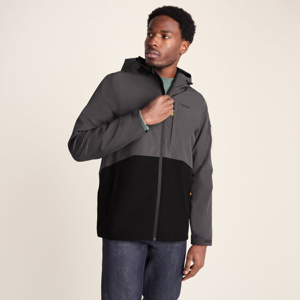 Ellon Mens Waterproof Jacket - Black/Deep Slate - Image 4