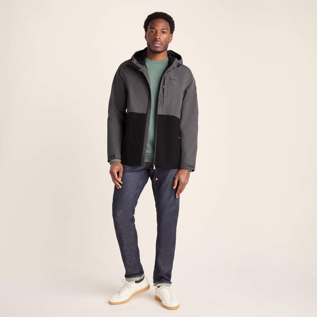 Ellon Mens Waterproof Jacket - Black/Deep Slate - Image 2