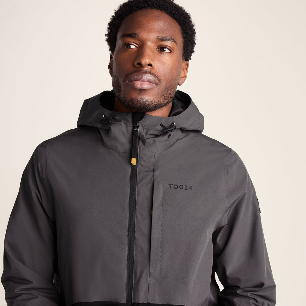 Ellon Mens Waterproof Jacket - Black/Deep Slate - Image 6