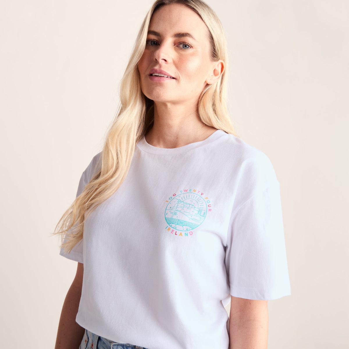 Emerald Isle Womens 100% Cotton Relaxed Fit T-Shirt - Optic White - Image 6