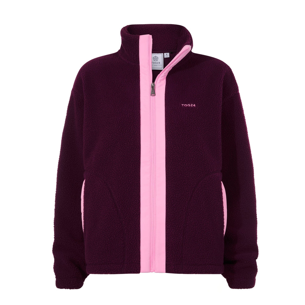 Emilie Womens Relaxed Fit Sherpa Fleece - Aubergine - Image 7