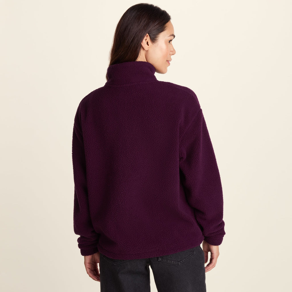 Emilie Womens Relaxed Fit Sherpa Fleece - Aubergine - Image 4