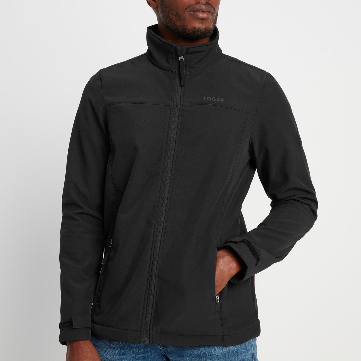Feizor Mens Shower Resistant Softshell Jacket - Black - Image 6