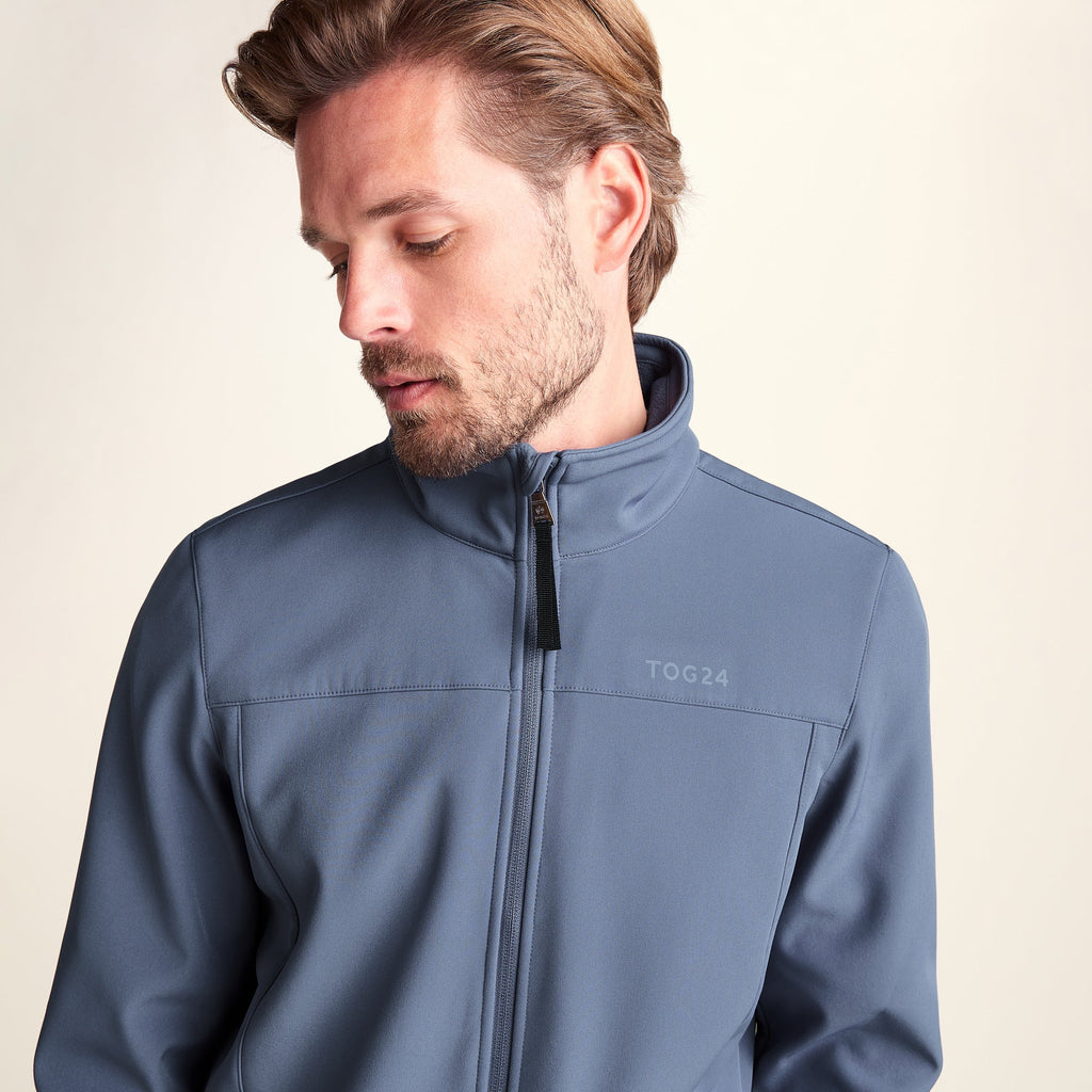 Feizor Mens Shower Resistant Softshell Jacket - Smokey Blue - Image 5